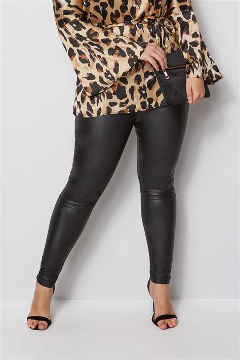 Black Pu Leggings Plus Size 16 To 36