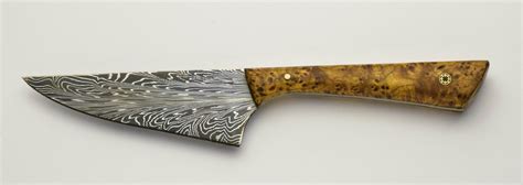 Feather Damascus Utility Chef Knife — John Emmerling Knives