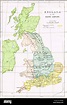Mapa de Inglaterra en el siglo IX, mostrando los reinos anglosajones ...