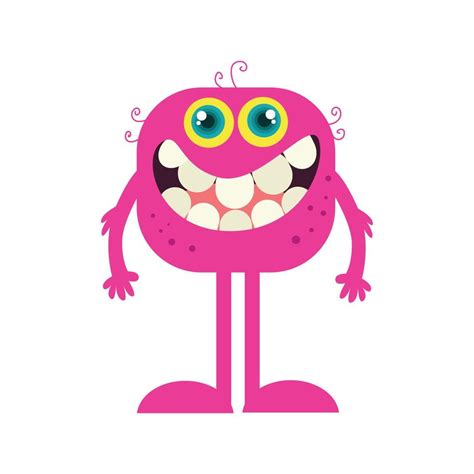 Smiling Pink Monster 20273425 Vector Art At Vecteezy