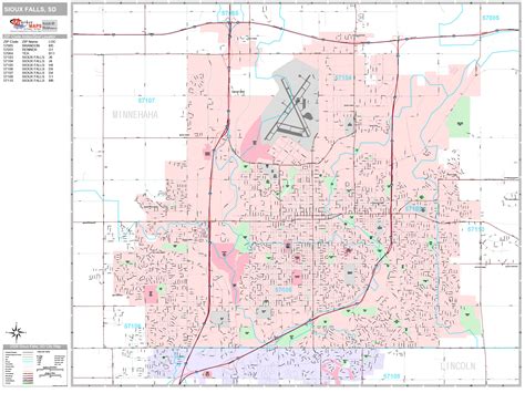 Sioux Falls South Dakota Wall Map Premium Style By Marketmaps