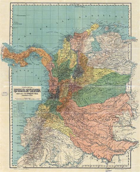 large detailed political and administrative map of colombia with marks images and photos finder
