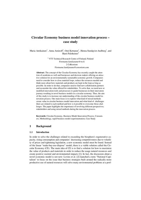 The model for efficient teaching and learning business english is based on the assumption, that the use of the case study method permits a complete learning context for foreign language learning and makes the use of the authentic language context in heterogeneous classes possible. (PDF) Circular Economy Business Model Innovation Process ...