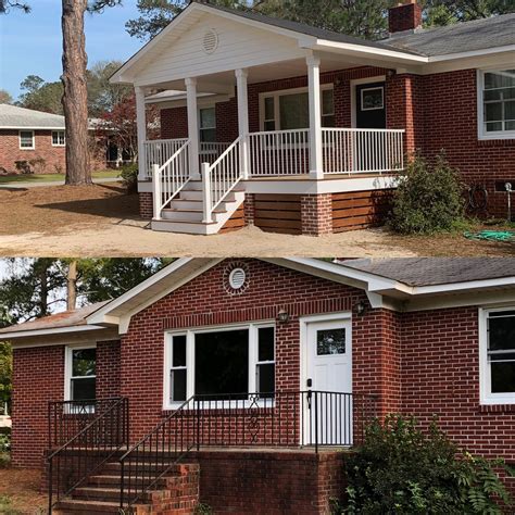 1950s Brick Home With Renovated Front Porch Brick Porch House Front