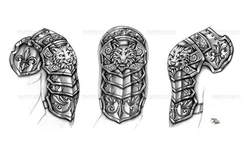 Black Medieval Armor Tattoos Design Shoulder Armor Tattoo Armour
