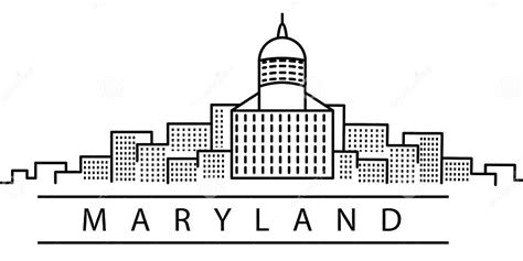 Maryland City Line Icon Element Of Usa States Illustration Icons Stock
