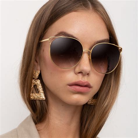 Womens Gold Sunglasses