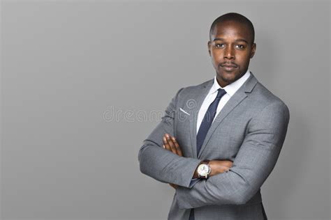 Successful Confident Black Business Man With Arms Folded Looking Strong