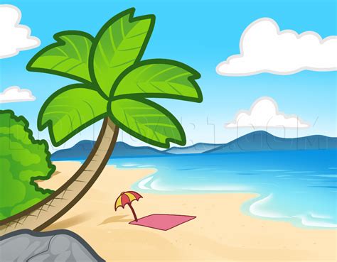 How To Draw A Beach For Kids Step By Step Drawing Guide By Dawn