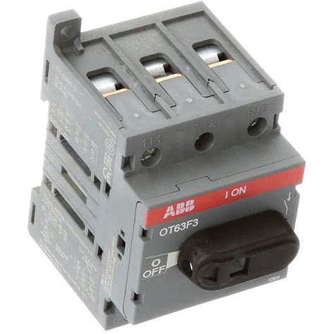 Abb Ot63f3 Non Fused Disconnect Switch 60a 3 Poles 600vac Din Rail