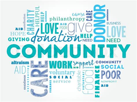 Community Word Cloud Collage Social Stock Vector Colourbox