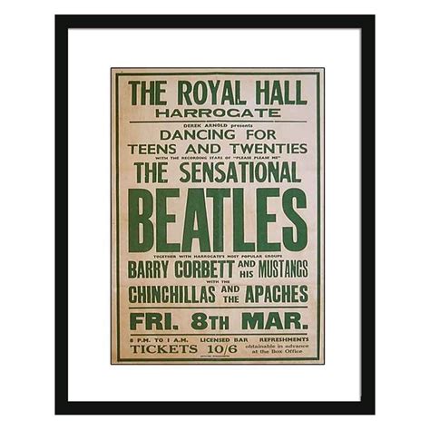 Buy Concert Poster Beatles Framed Print Wall Art 16 X 12 Inch Online
