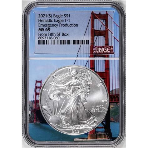 2021 S Type 1 1 American Silver Eagle Coin Ngc Ms69 From Fifth Sf Box
