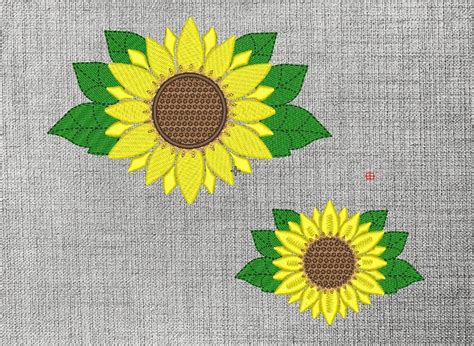 Sunflower Machine Emboidery Designflower Machine Embroidery Etsy