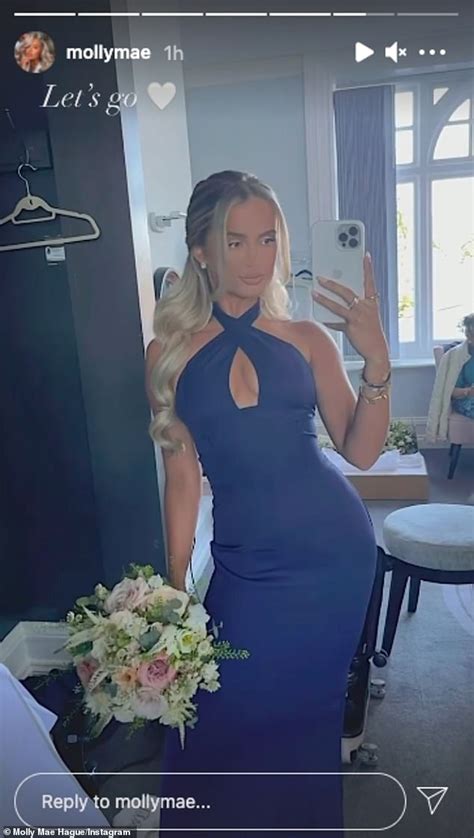 Love Islands Molly Mae Hague Looks Stunning As She Poses In A Navy Blue Dress Ahead Of Being A