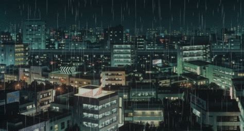 Rain Keep Falling Tears Keep Falling Anime City Anime Scenery City