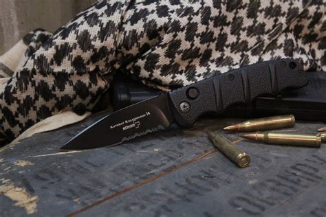 Boker Plus Kalashnikov 325 Automatic Knife Black Black Serrated
