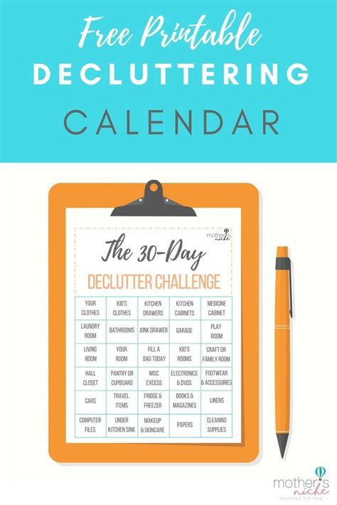 Free Declutter Calendar Printable Template Calendar