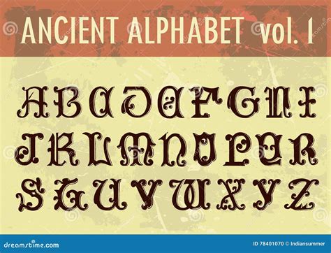 Alfabeto Antiguo Ilustración Del Vector Ilustración De Ornamental