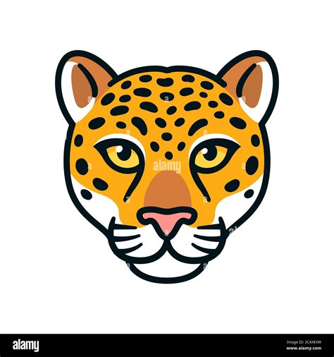 Cabeza De Jaguar O Leopardo De Dibujos Animados Diseño De La Cara Del