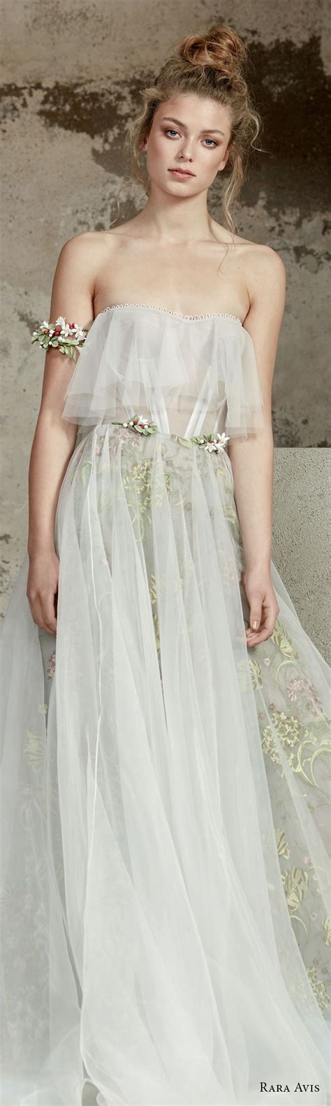 rara avis 2017 bridal strapless semi sweetheart neckline tulle bodice tulle skirt romantic soft