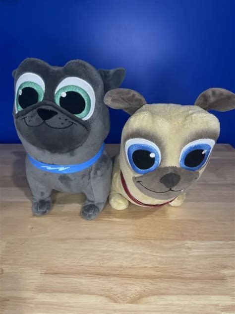 Disney Jr Puppy Dog Pals Bingo Rolly Plush Stuffed Animals Lot Of 2