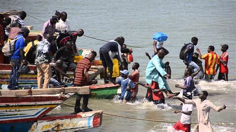 Unloading The Local Gambian Ferry Banjul Barra Crossing Gambia Youtube