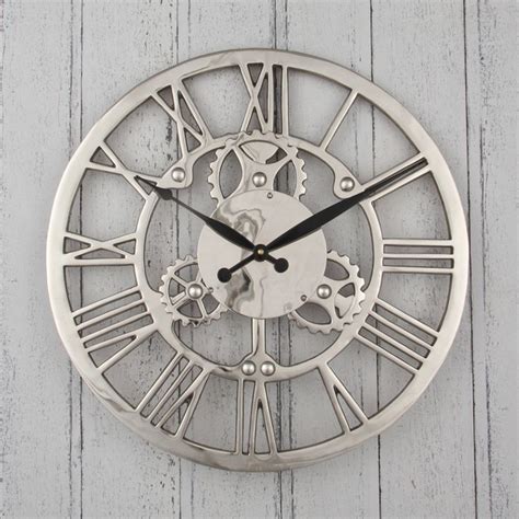 Silver Cog Skeleton Wall Clock A Bold Clock In A Skeleton Style With