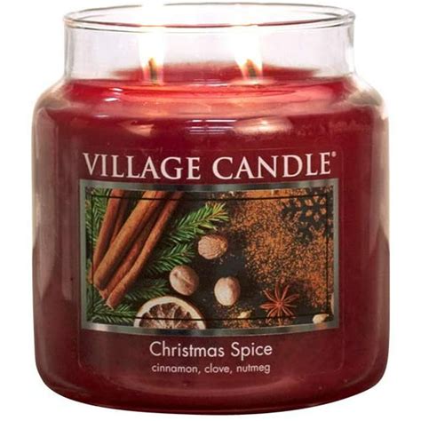 Village Candle Christmas Spice Medium Glass Apothecary Jar Scented