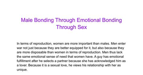 Male Bonding Through Emotional Bonding Through Sex 4 1pdf Docdroid