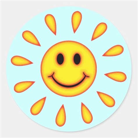 Sunshine Smiley Face Classic Round Sticker Zazzle