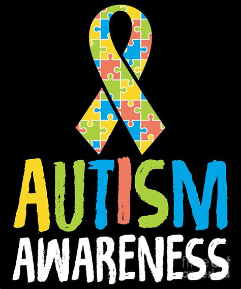 Cute Autism Awareness Ribbon Autistic Supporter Digital Art By The