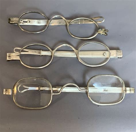 Lot 3 19thc Antique Victorian Coin Silver Spectacles Old Wire Rim