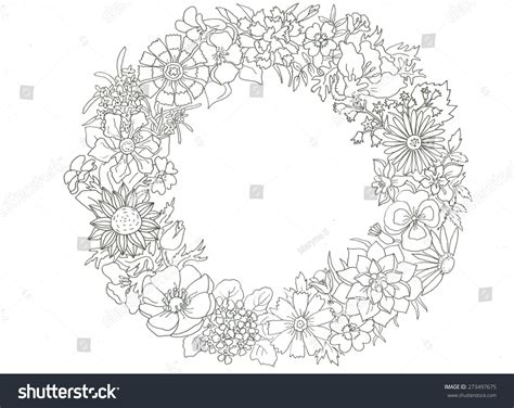 Heb je een bedrijf en wil deze kleurplaat of een voor jou speciaal gemaakte kleurplaat? Coloring Page Flower Wreath Silhouette Illustration ...