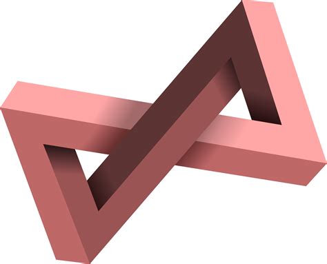 Digital Art Hourglasses Optical Illusion Simple Penrose Triangle Pink
