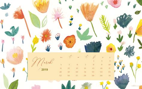 It will suit for saint valentine's day or just this beautiful screensaver combines the warmth of a burning candle and the cold of the white snow. March 2019 Calendar Floral Background | Calendar wallpaper ...