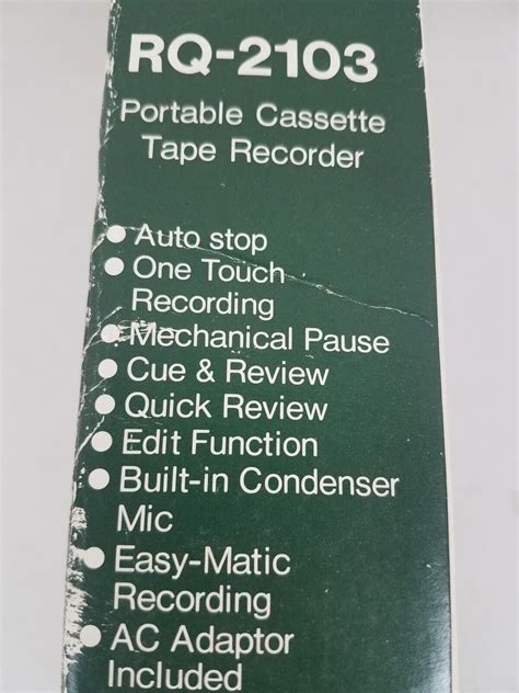Panasonic Rq 2103 Slim Line Portable Cassette Tape Player Recorder Vintage Ebay