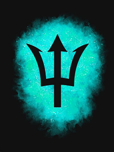 Now, at sixteen, his father poseidon's trident has been stolen! "Percy Jackson Trident Watercolor Explosion" Slim Fit T ...