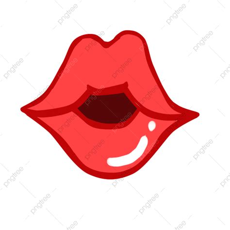 Cartoon Hand Painted Sexy Red Lips Cartoon Hand Draw Sexy Png