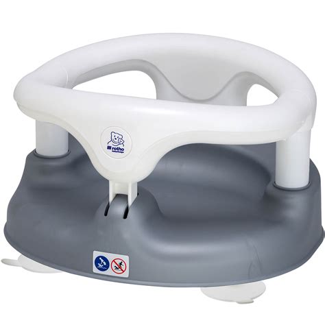 Padded arms offer additional comfort and grip. Rotho Baby Bath Seat - white, silver gray