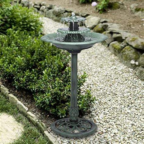 Alpine Corporation 35 Tall Outdoor 3 Tiered Pedestal Water Fountain