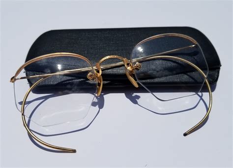 vintage artcraft 1 10 12k gf gold fill wire rim eyeglass etsy