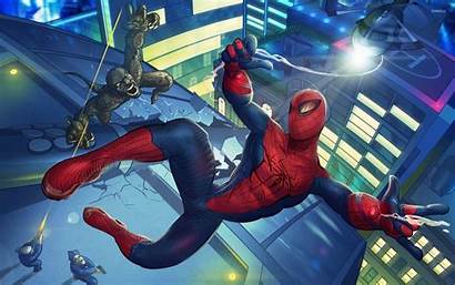 Spider Fighting Monster Wallpapers Spiderman Cartoon Comic