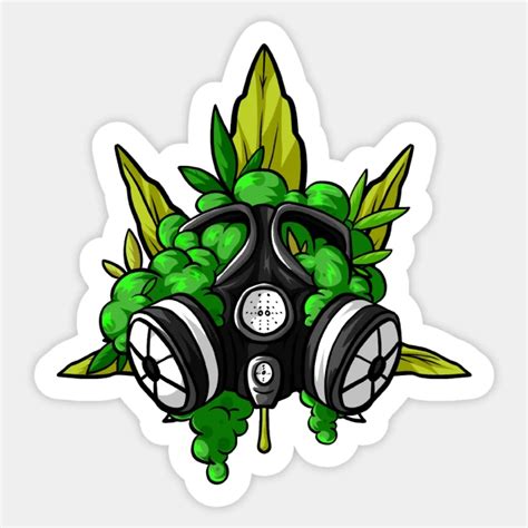 Route Comic Weed Gas Mask Weed Sticker Teepublic Graffiti