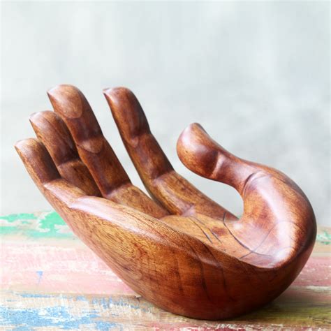 Novica Signed Handcarved Wood Hand Sculpture Wayfair