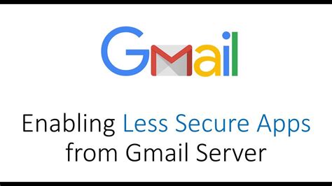 How To Enable Less Secure Apps In Gmail Account Youtube