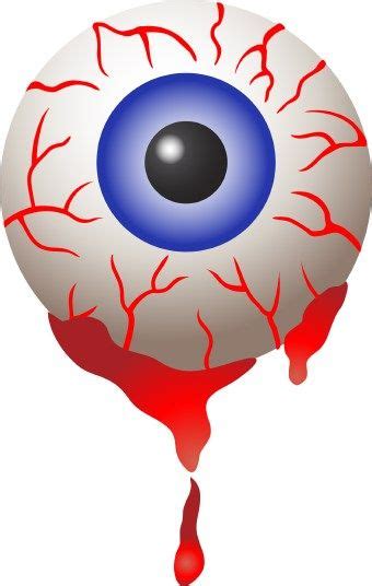 Clip Art Of A Big Bloodshot Eye With Blood Dripping Down Its Side
