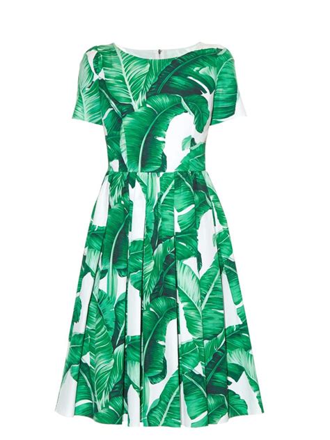 Banana Leaf Print Dress Dolce And Gabbana Matchesfashioncom Us