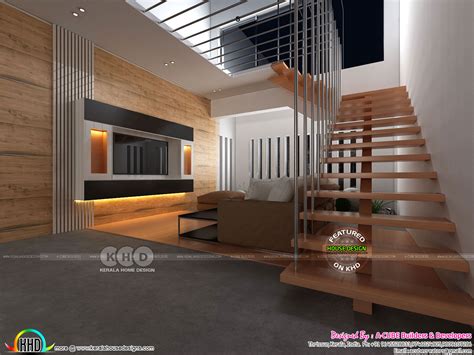 Master Bedroom And Stair Interior Kerala Home Design And Floor Plans