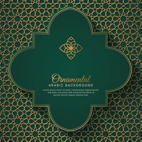 Premium Vector Arabic Islamic Elegant Green And Golden Luxury